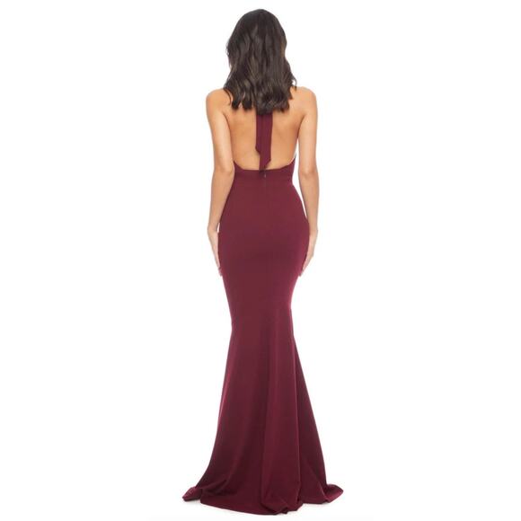 Dress The Population Camden Mermaid Hem Evening Gown – Burgundy, XL - Picture 12 of 12